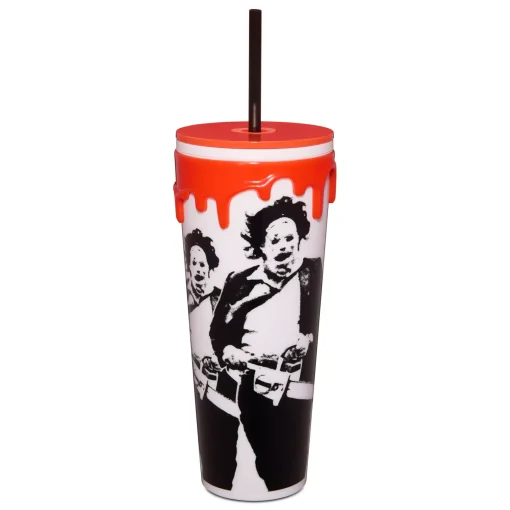 Spirit Halloween The Texas Chainsaw Massacre Leatherface Blood Drip Cup with Straw - 26 oz.