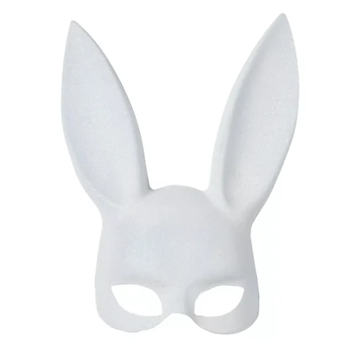 Spirit Halloween White Glitter Bunny Mask